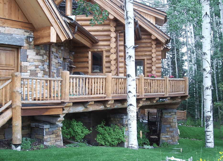 Log Cabin Porch and Deck Designs